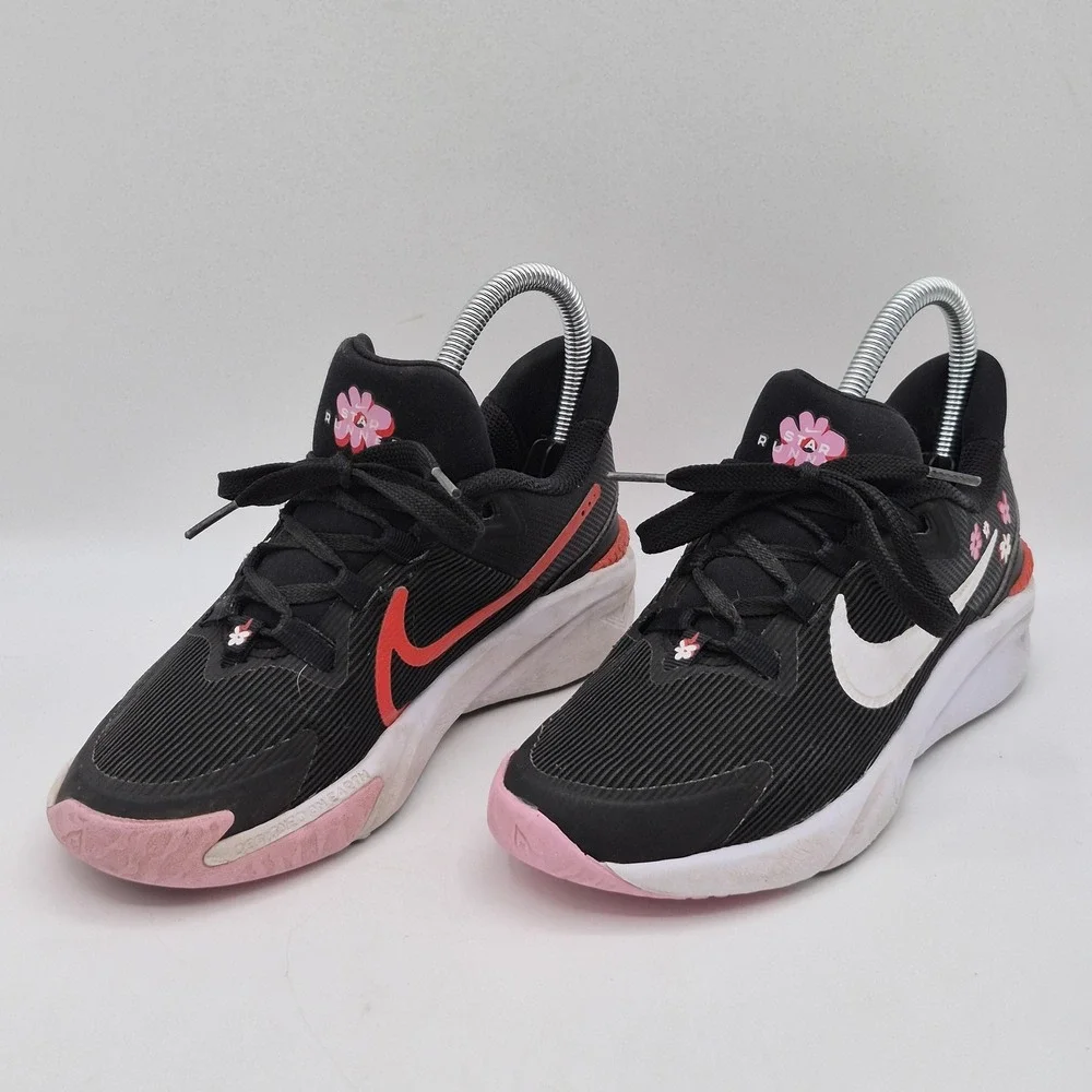 Nike Running Shoes Youth Size 3.5Y Black Pink Flower Mesh Sneaker FJ8077-001 - Picture 5 of 13